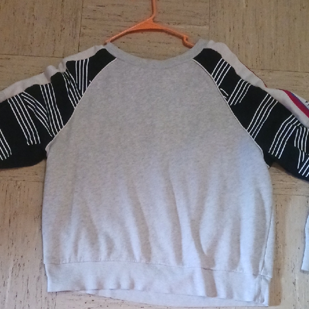 Gray and Black Pink Victoria Secret Long Sleeve Sweatshirt